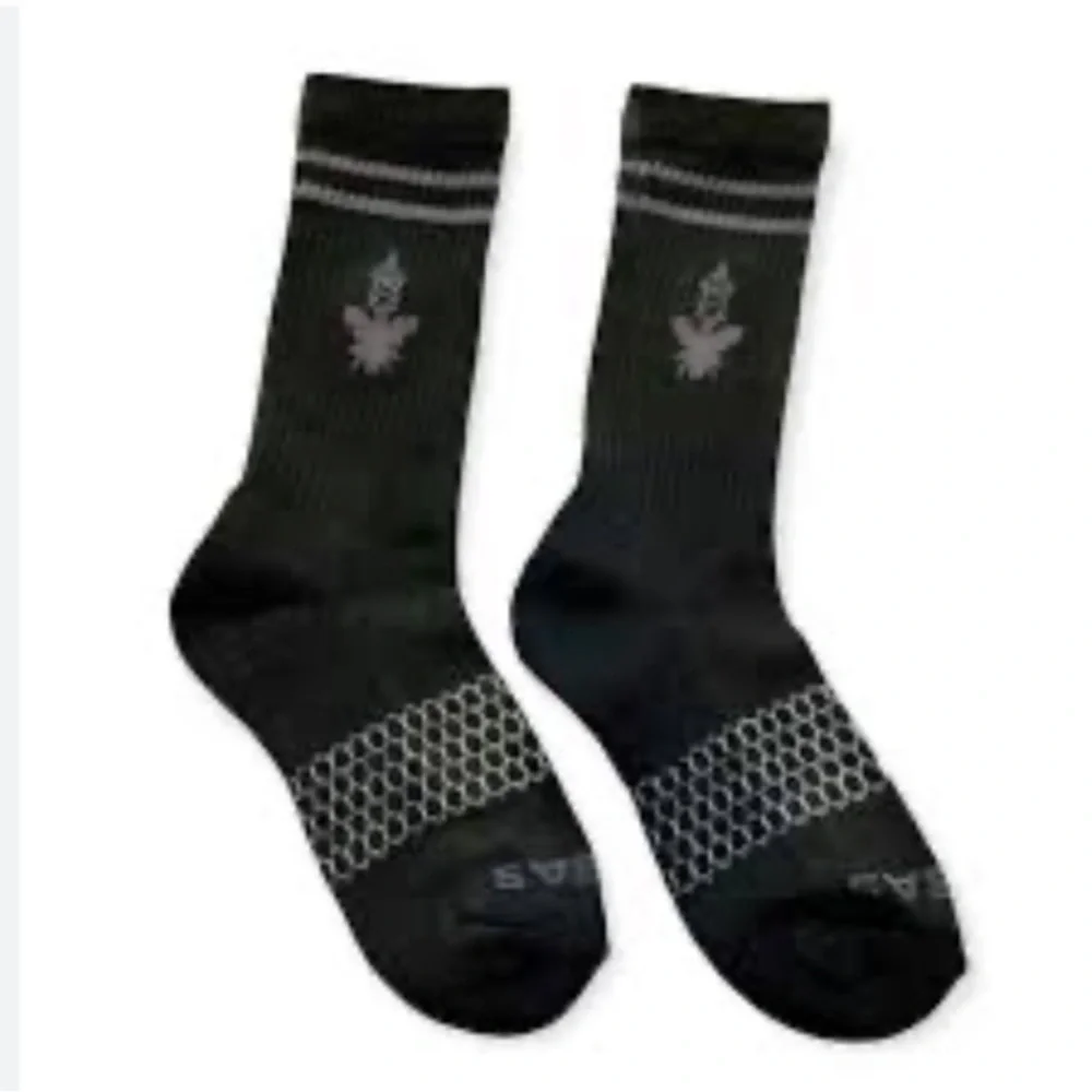 NWT BOMBAS All-Purpose Calf Black/ Gray Sock 3-Pack Small